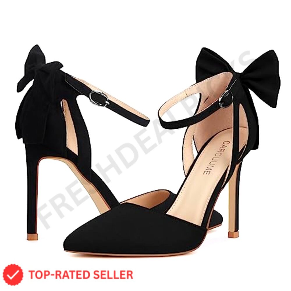 Closed Toe Heels Stiletto Sandals Bow Pumps Elegant Wedding Party Shoes - Picture 6 of 7